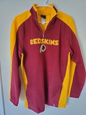 RARE WASHINGTON REDSKINS Half ZIP EMBROIDERED FLEECE SIDELINE JACKET Reebk Youth