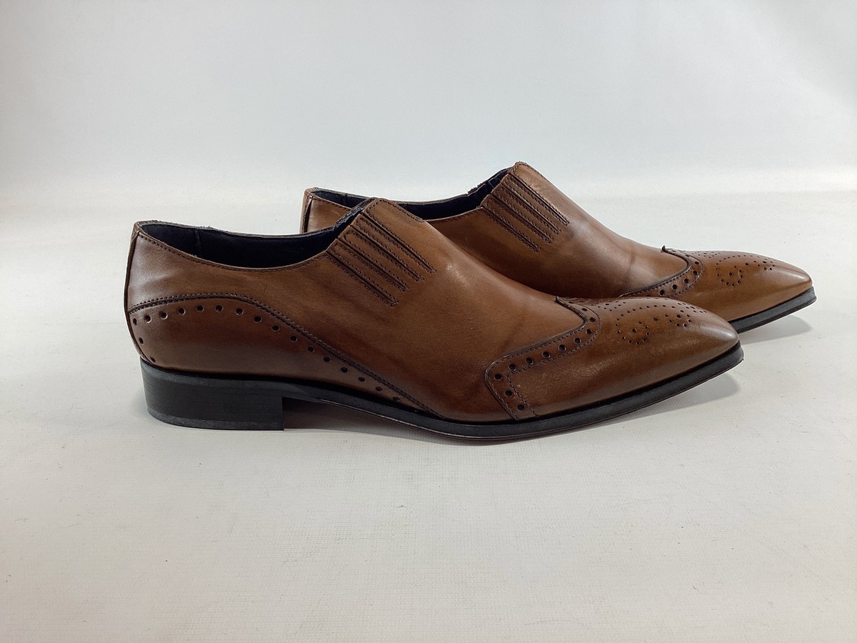 Mens Duca 1106 Cuoio Leather Crust Dress Shoes Made In Italy 