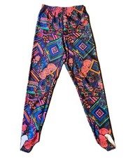 Vintage  80s/  90s Passport Abstract Print Stirrup Pants Brightly Colored XS/S/M
