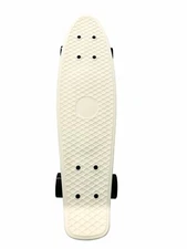 22" Skateboard Mini Cruiser Penny Style Board Plastic Deck. White/Black
