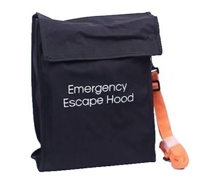 Emergency Escape Hood Bag EEH-500 Black Five bags 14''x9.5''