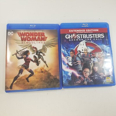 Ghostbusters Answer the Call & Wonder Woman: Bloodlines (Blu-ray) Lot of 2 Movie