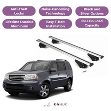 Erkul Roof Rack Cross Bars For Honda Pilot 2009-2015 For Raised Rails - Silver Erkul Roof Rack Cross Bars For Honda Pilot 2009-2015 For Raised Rails - Silver