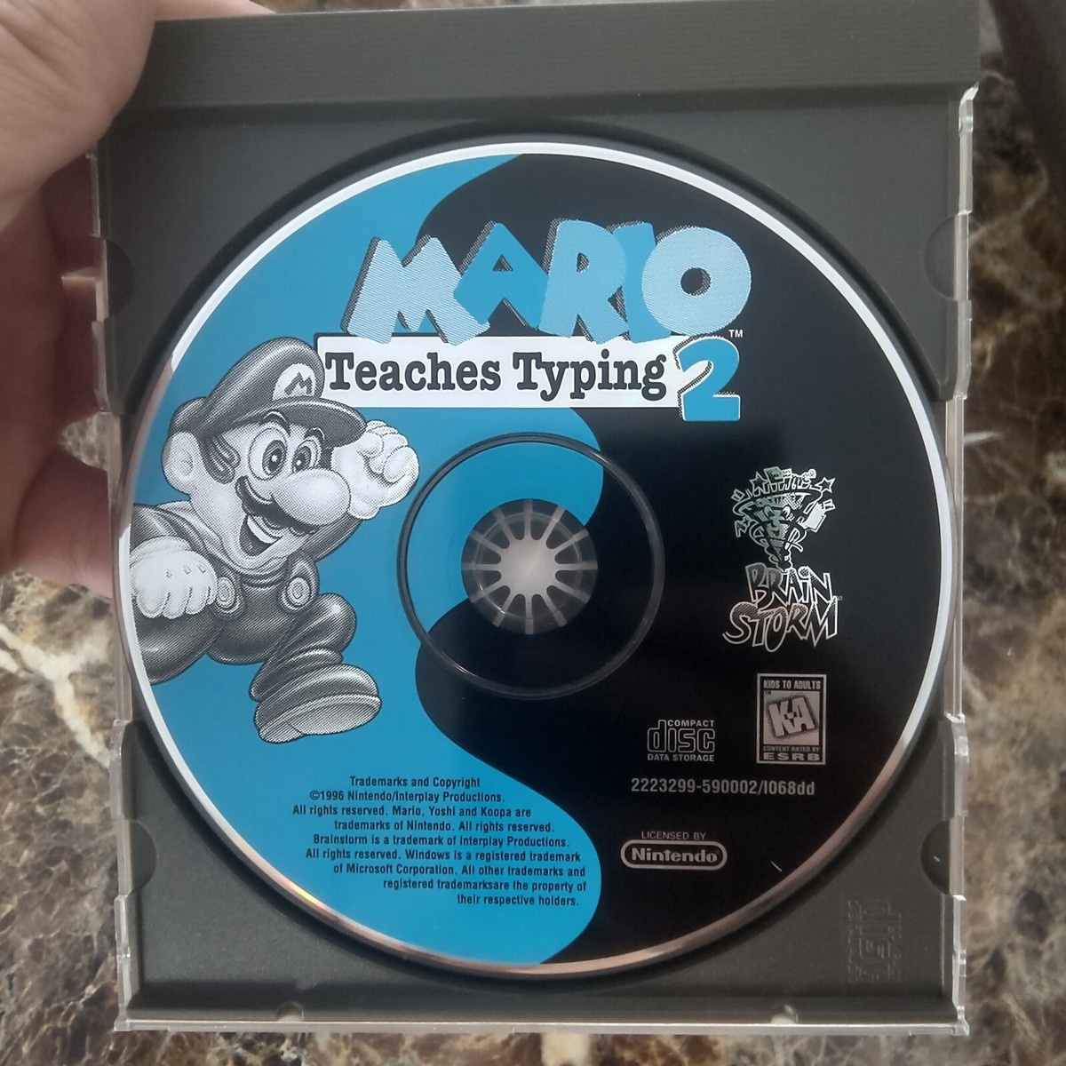 Mario Teaches Typing 2 Instructional Nintendo RARE OOP PC 1996 CD