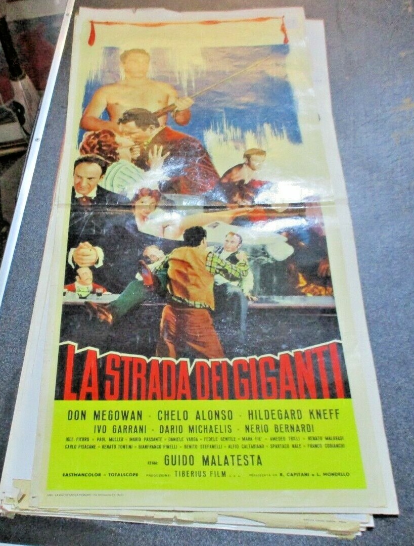 Locandina originale film La strada dei giganti (1960) - Regia di Guido Malatesta