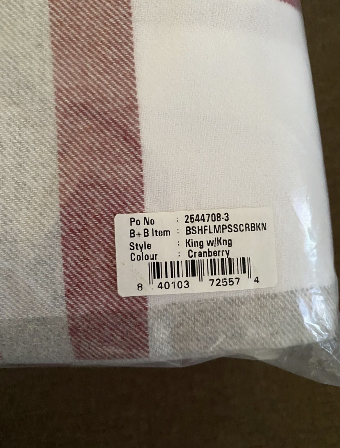 Boll & Branch Modern Plaid in Cranberry Flannel King Sheet Set New With Tags