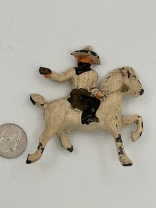 Vintage Manoil BARCLAY LEAD Toy Masked Cowboy on Horse w/gun circa 1930s?