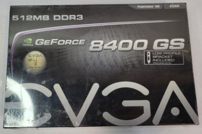 NEW EVGA GeForce 8400 GS 512MB DDR3 PureVideoHD CUDA Video Card