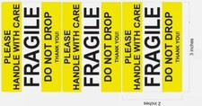 50 FRAGILE STICKER 2" x 3" FRAGILE DO NOT DROP Stickers Waterproof 50 Pcs