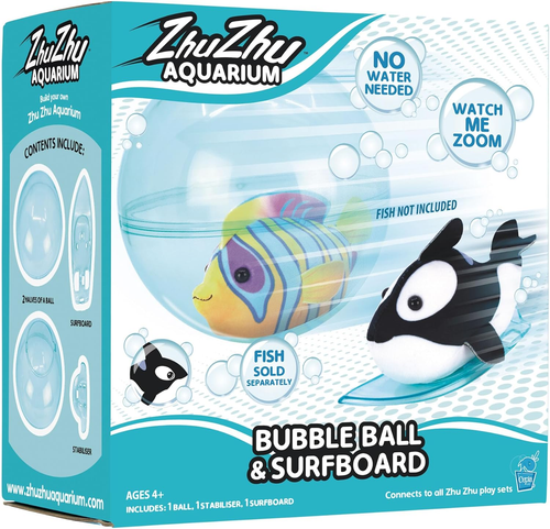 Zhu Zhu Pets Playset - Electronic Pets Aquarium Bubble Ball & Surfboard - Ages 4