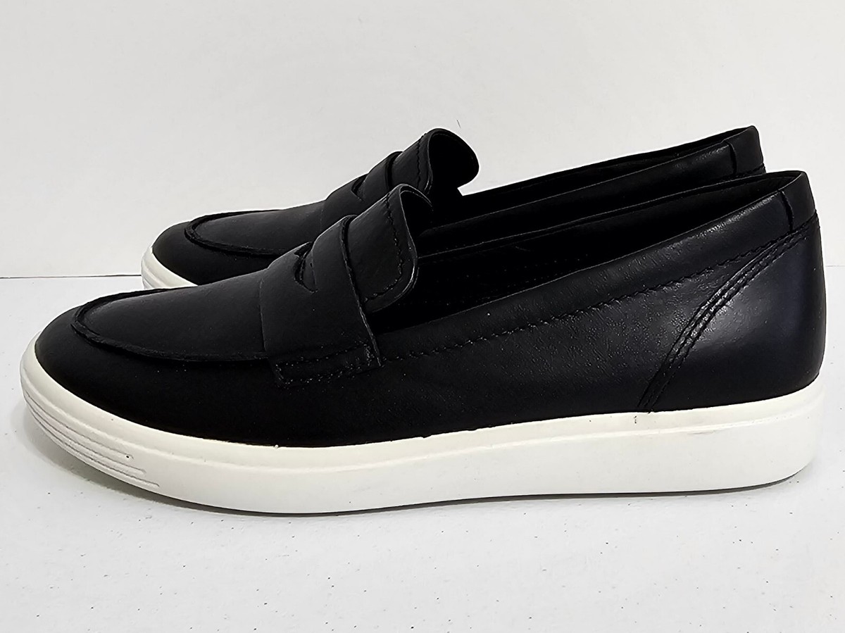 Ecco Danish Design Womens Penny Loafers Black Leather Slip  display picture 3