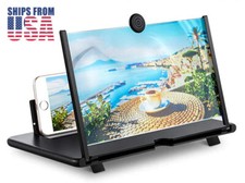 HD Smartphone Screen Portable Projector Magnifier with Stand Bracket, 12-Inch