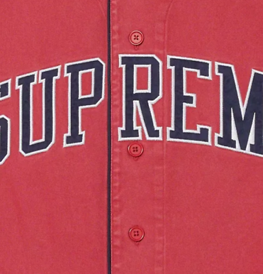Supreme Timberland Baseball Jersey Red 2XL XXL MLB Spellout Logo Streetwear