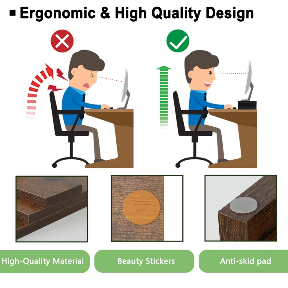 2 Pack 20 inch Monitor Stand Riser, Wood Monitor Stand for Desk Organization. - Image 4 of 4
