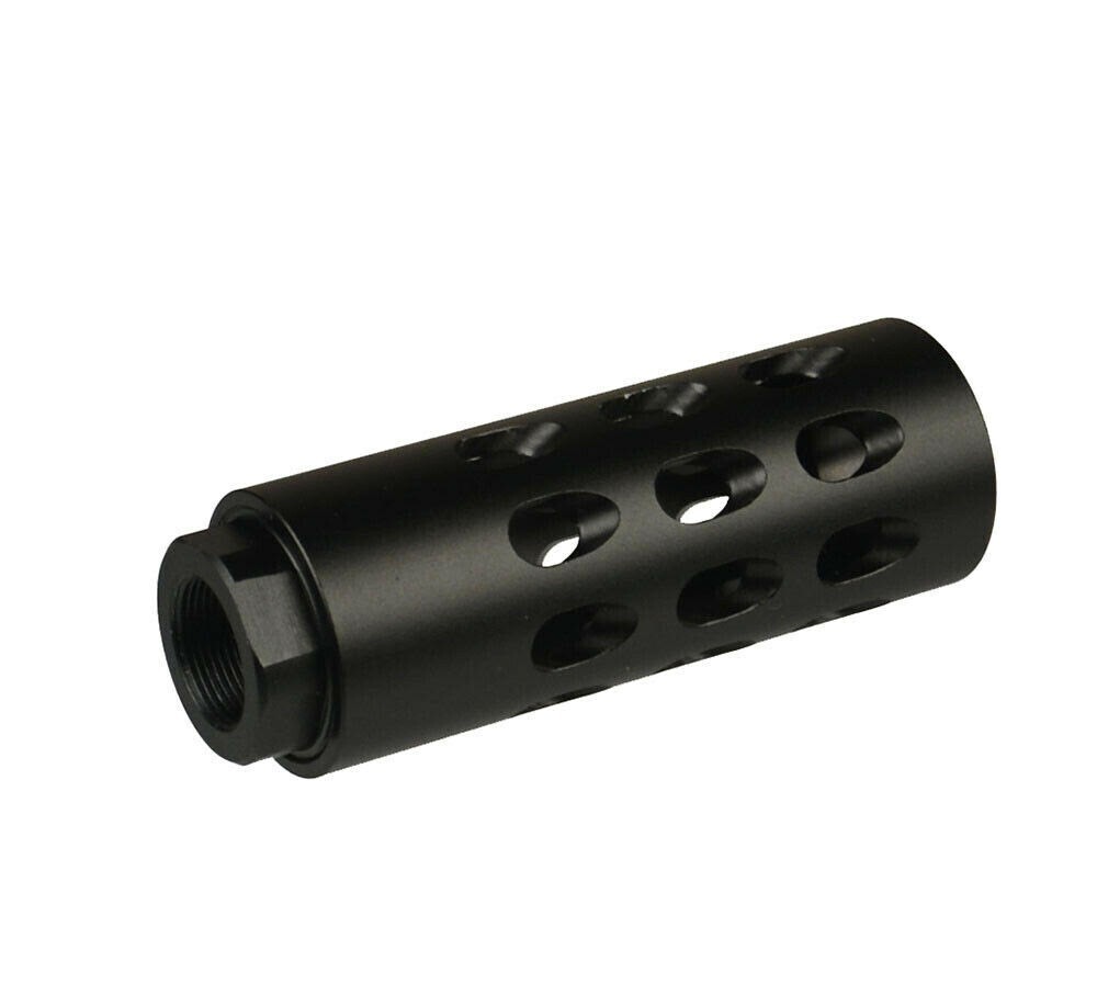 Black Aluminum Muzzle Brake Compensator 1/2x28 TPI for 22LR 5 56