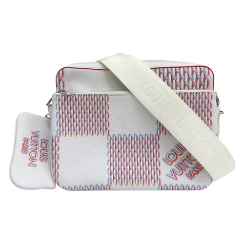 LOUIS VUITTON Trio Borsa Messenger Damier Spray Bianco M20665