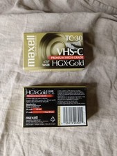 2 Maxell TC-30 VHS-C Premium High Grade HGX-Gold Camcorder Tapes Sealed New