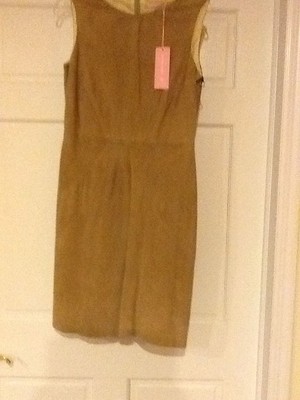 new Basler beige suede leather sleeveless dress. sz. M
