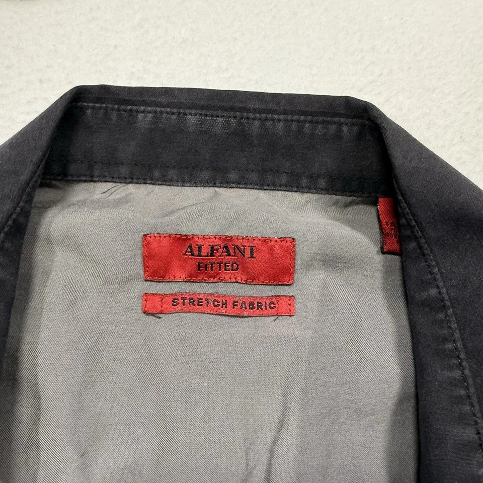 17-17-1/2 36-37 XL ALFANI резинке эластичной ткани черная серая рубашка - Изображение 2 из 4