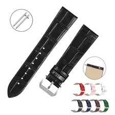 Men's Ultrathin Leather Watch Strap Band Quick Release 12 14 16 18 19 20 21 22mm
