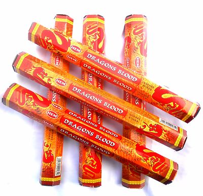 6 Pckg. á 20 Stück RÄUCHERSTÄBCHEN HEM Dragonsblood Drachenblut Dragons Blood