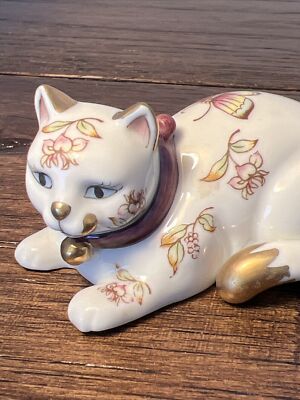 Figurine Chat Franklin Mint Satsuma 1986 - Porcelaine Japonaise - Vintage