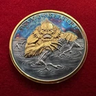 1 Troy OZ .999 Silver Swamp Creature Round Polished 24K Gilded & Antiqued by SFS
