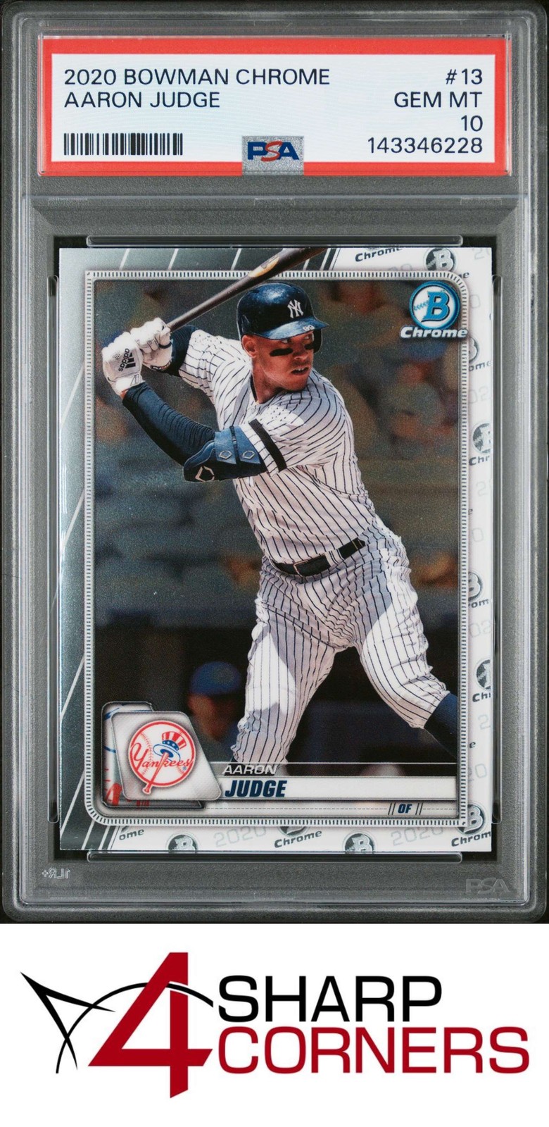 Aaron Judge #13 Baseball Cards 2020 Bowman Chrome trading card — raw and PSA graded price guide