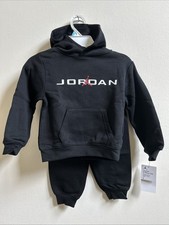 Jordan Boys 2PC Long Sleeve Hoodie And Pant Black 4