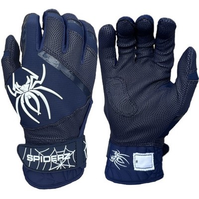 Spiderz 2025 PRO PREMIER Adult Baseball/Softball Batting Gloves, Navy/White, XXL
