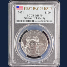 2021 1oz Platinum Eagle PCGS MS70 First Day Issue .9995 $100 Coin FDOI 2699.99 per troy oz