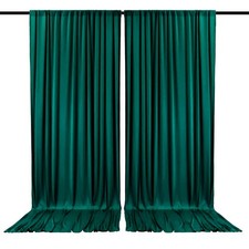 2 Panels Deep Green Backdrop Curtain, 10 x 7 Feet Background Curtains for Par...