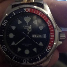 1980s Casio Pepsi Diver Quartz 200m  Black Di...