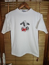 True Vintage 80s Single Stitch Cute Cow Farmer Art Tee T Shirt Kids M 17x22