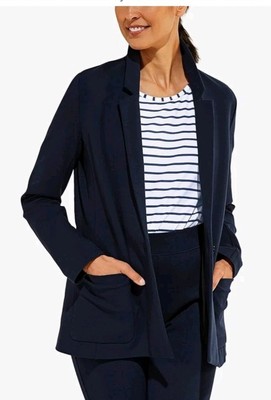 Coolibar Blazer Women s XS Navy Cove Jacket  And Cala Pants Set  NWOT