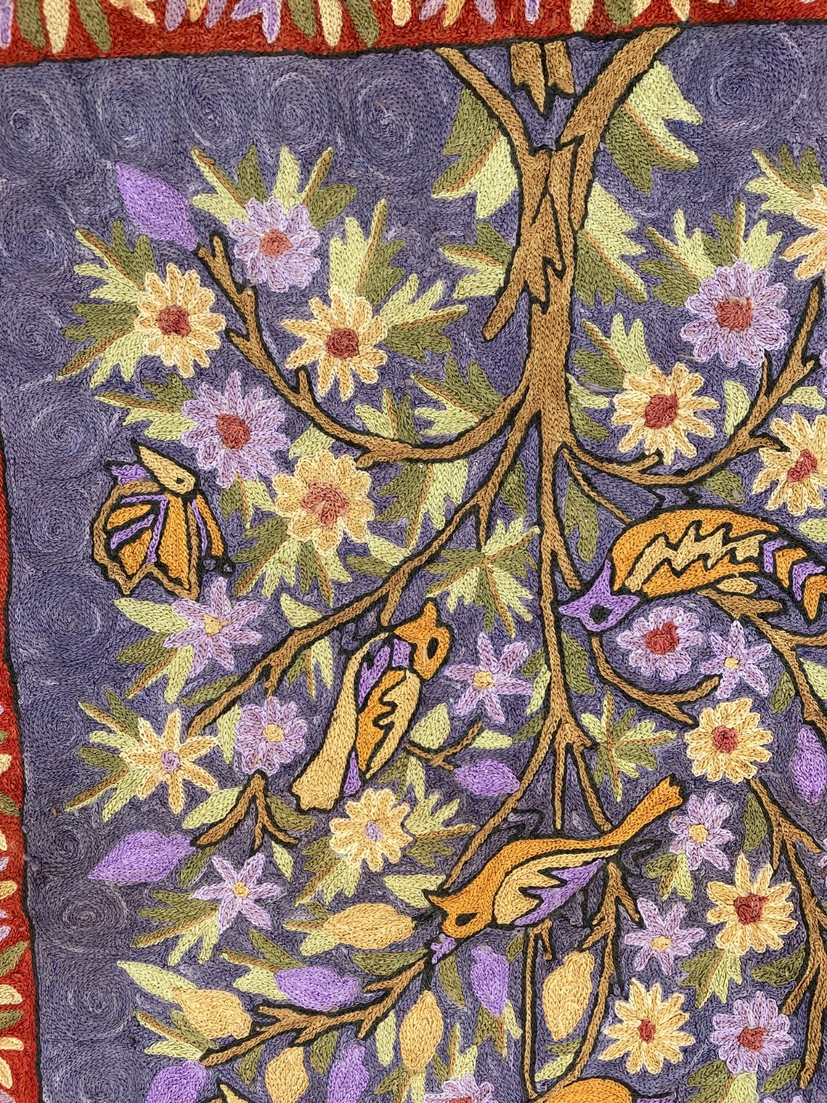 Vintage Artisan Made Hand Woven Kashmiri Floral Kilim Rug Carpet 111x60 cm