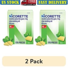 Nicotine Gum Fresh Mint 4mg Stop Smoking Aid 170 Count Chewable Relief Cravings