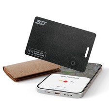 ZCJ Wallet Tracker Card, Compatible with Find My App iOS Black-1Pack PRO