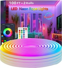 100ft Led Neon Rope Lights With App And Remote Control Ip65 Waterproof Neon Str