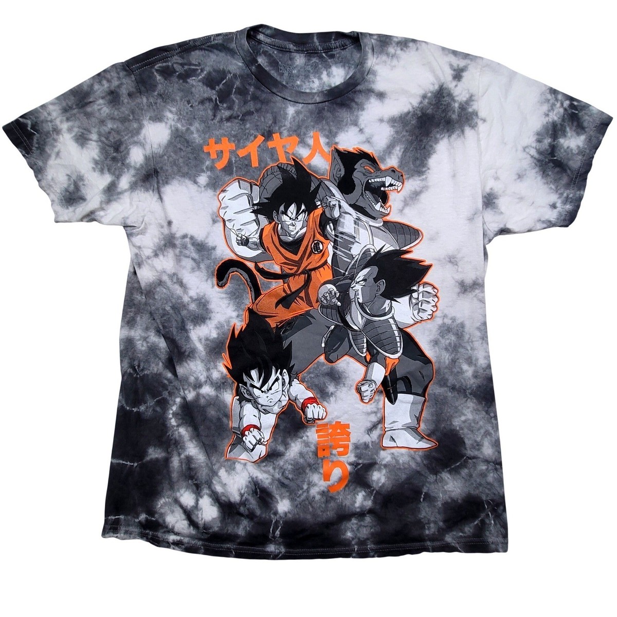 Dragon Ball Z Tie Dye Graphic Tee Mens Large Goku Vegeta Gohan