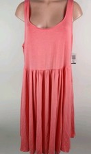 Torrid Dress Size 3X Coral Pink Super Soft Knit Tank Pockets Skater