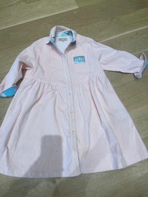 Emilio Pucci girls pink courdury shirtdress size 6