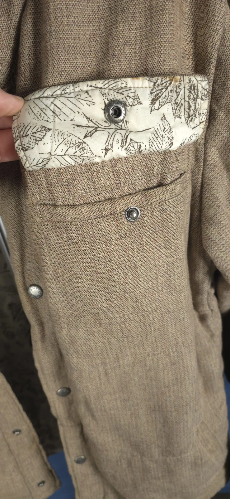 Vintage Planet Earth Hemp Blend Jacket Mens Medium Tan Utility Skate Gorpcore image 15