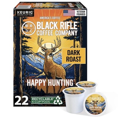 Black Rifle Coffee Company Happy Hunting Dark Roast 22 K-Cup Pod Box (EXP: 8/27)