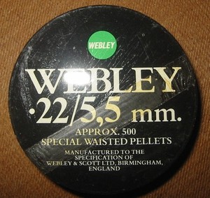 Webley .22 cal 5,5 mm Air Gun vintage Pellets.