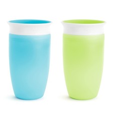 Munchkin Sippy Cups for Toddlers 1-3, Spill 10 Ounce, 2 Pack, Blue/Green