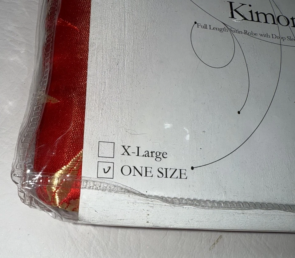 Underwraps Kimono Halloween Costume Cosplay Adult One Size Red Satin Robe NEW - Image 2 of 4