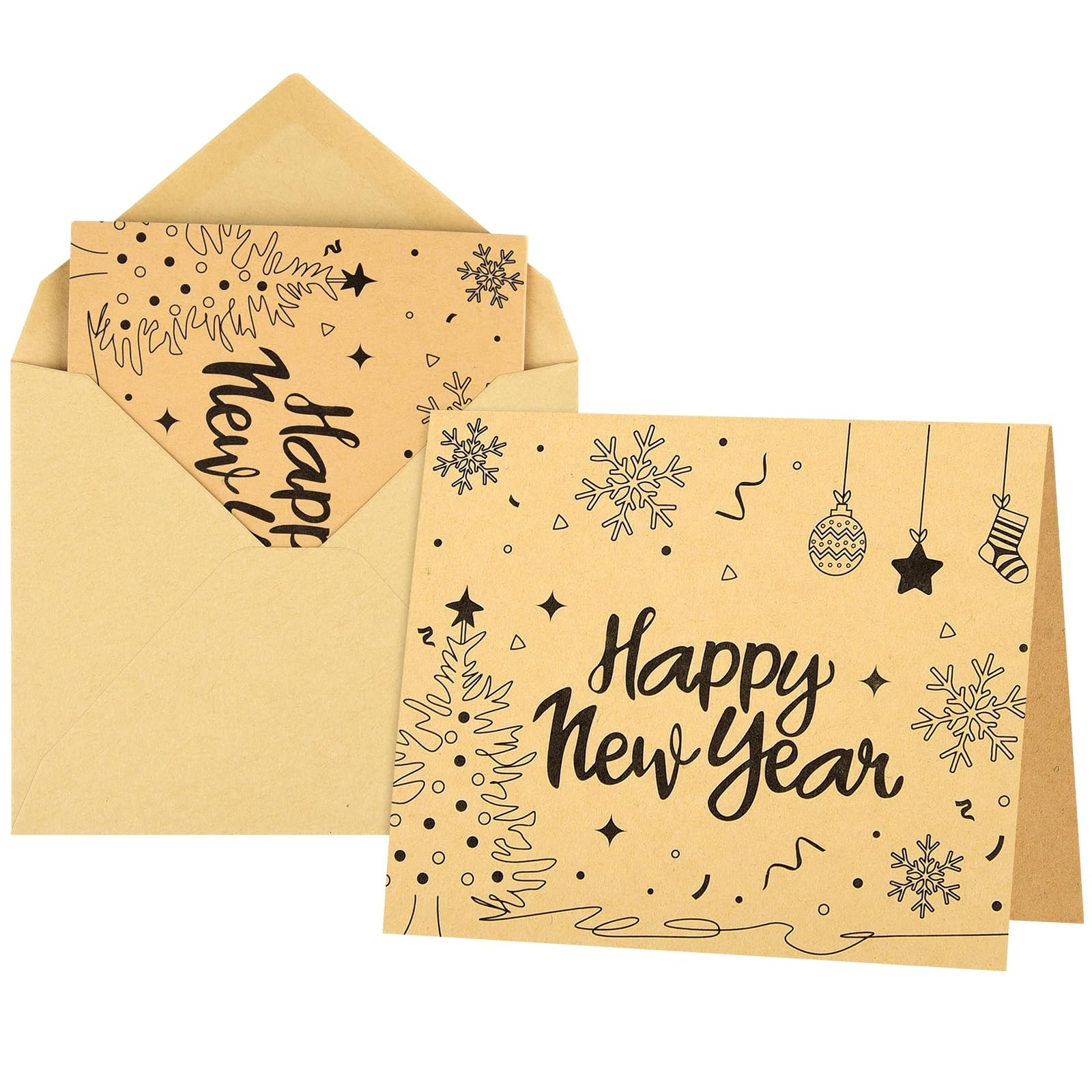 Morcheiong 36pcs Happy New Year Greeting Cards 4.72 x 7.87 inches, Multicolor