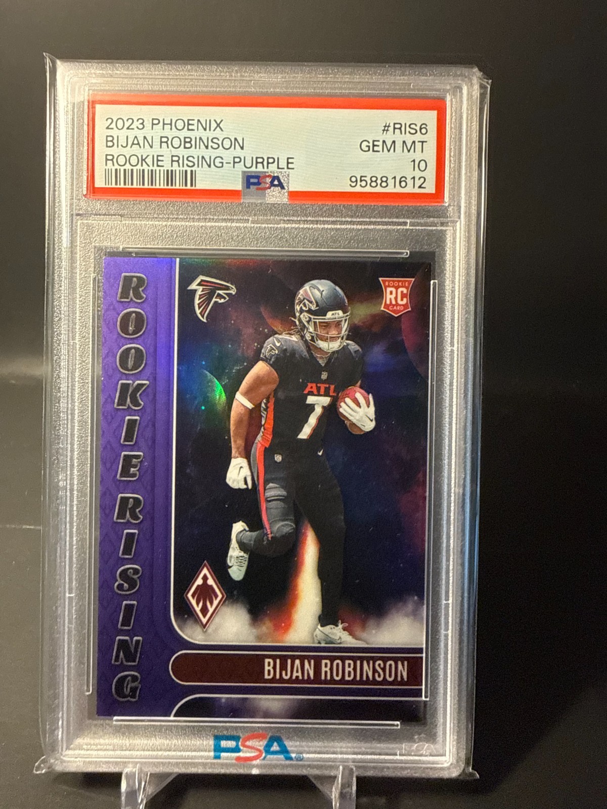 2023 Phoenix Bijan Robinson Rookie Rising PURPLE 43/125 PSA 10 FALCONS