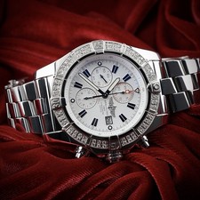 Breitling Super Avenger A13370 | Box & Papers | Diamond Bezel + OEM Bezel 2